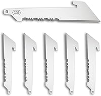 Vista 8 de OUTDOOR EDGE RazorSafe 3" Negro Drop-Point Paquete de 6 Hojas Negras EDC Drop Point Compatible con Cuchillos de Hoja de Afeitar de 3" Perfecto