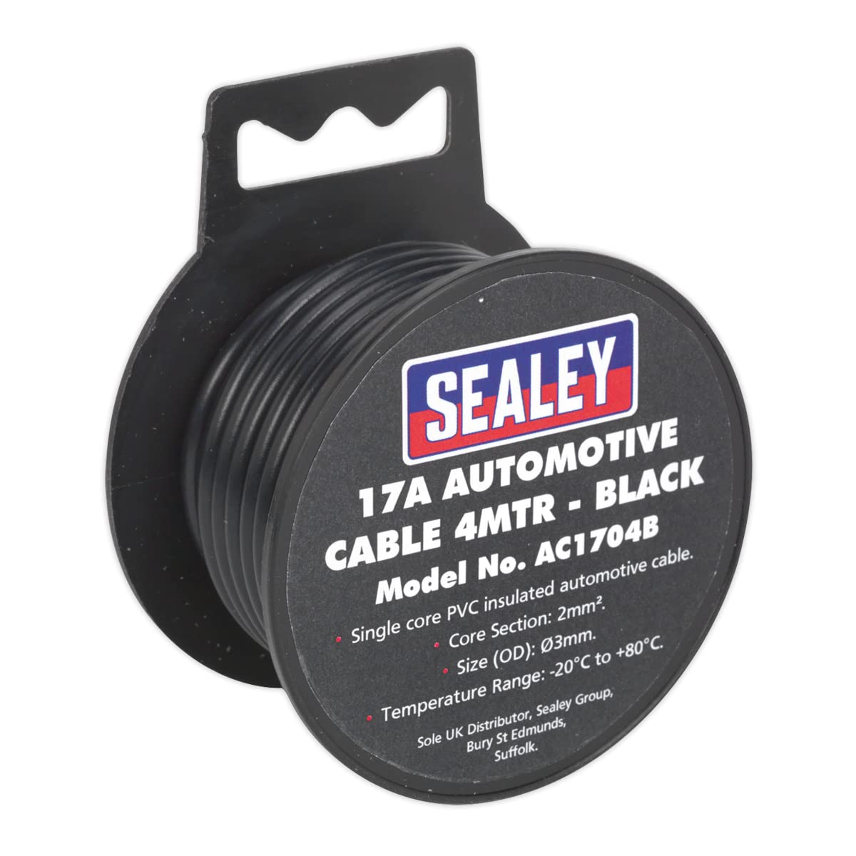Sealey AC1704B 17A Thick Wall Automotive Cable 4mtr - Black