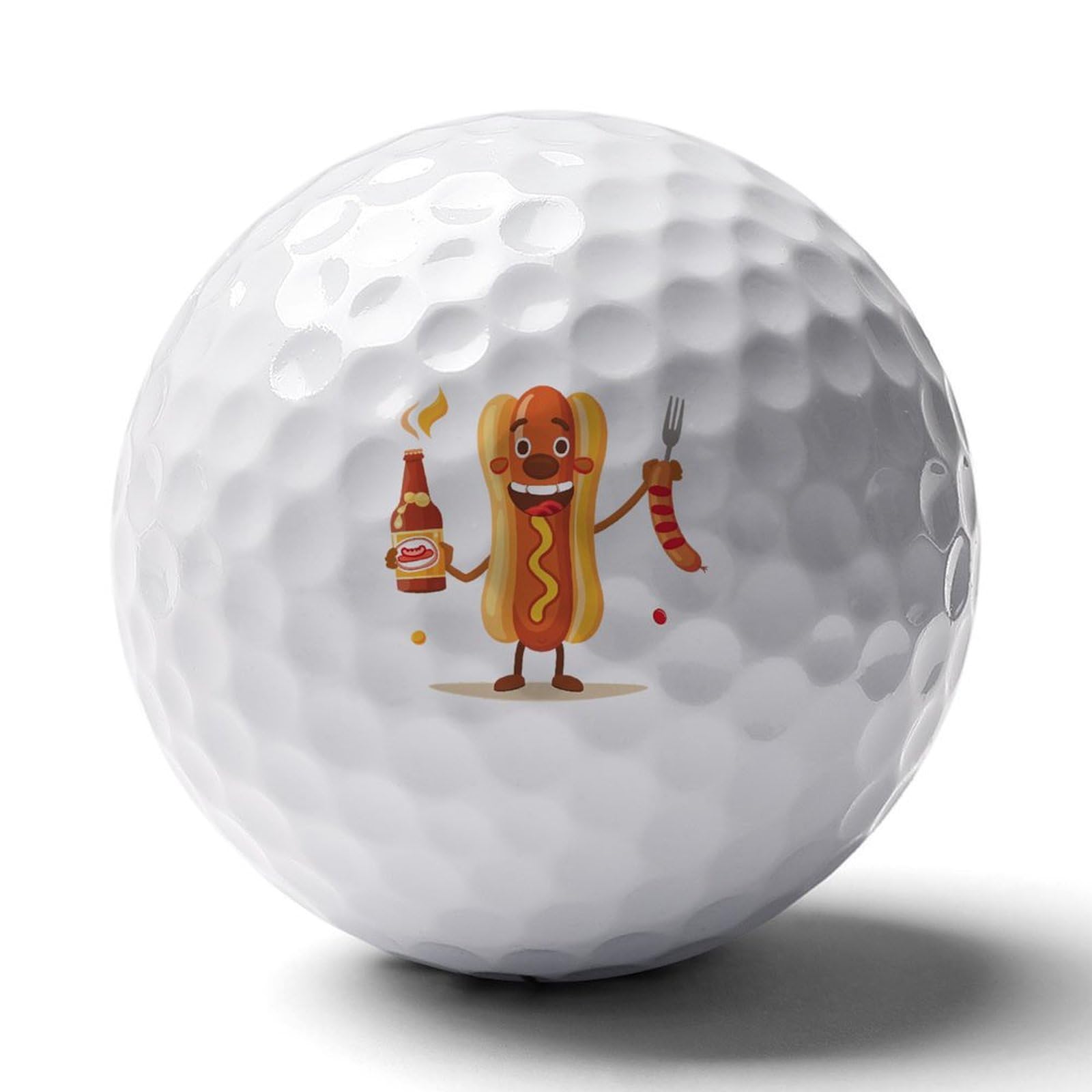 Funny Hot Dog Novelty Golf Balls Soft Elasticity Feel Printed Golfs Training Ball Outdoor Sporting Goods