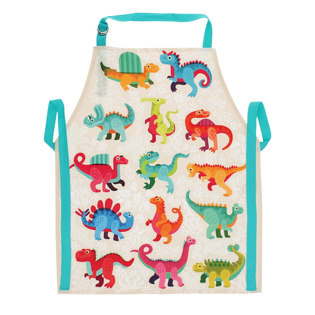 Rex London Multicolour Wipeable Cotton Children's Apron - Baby Dinos