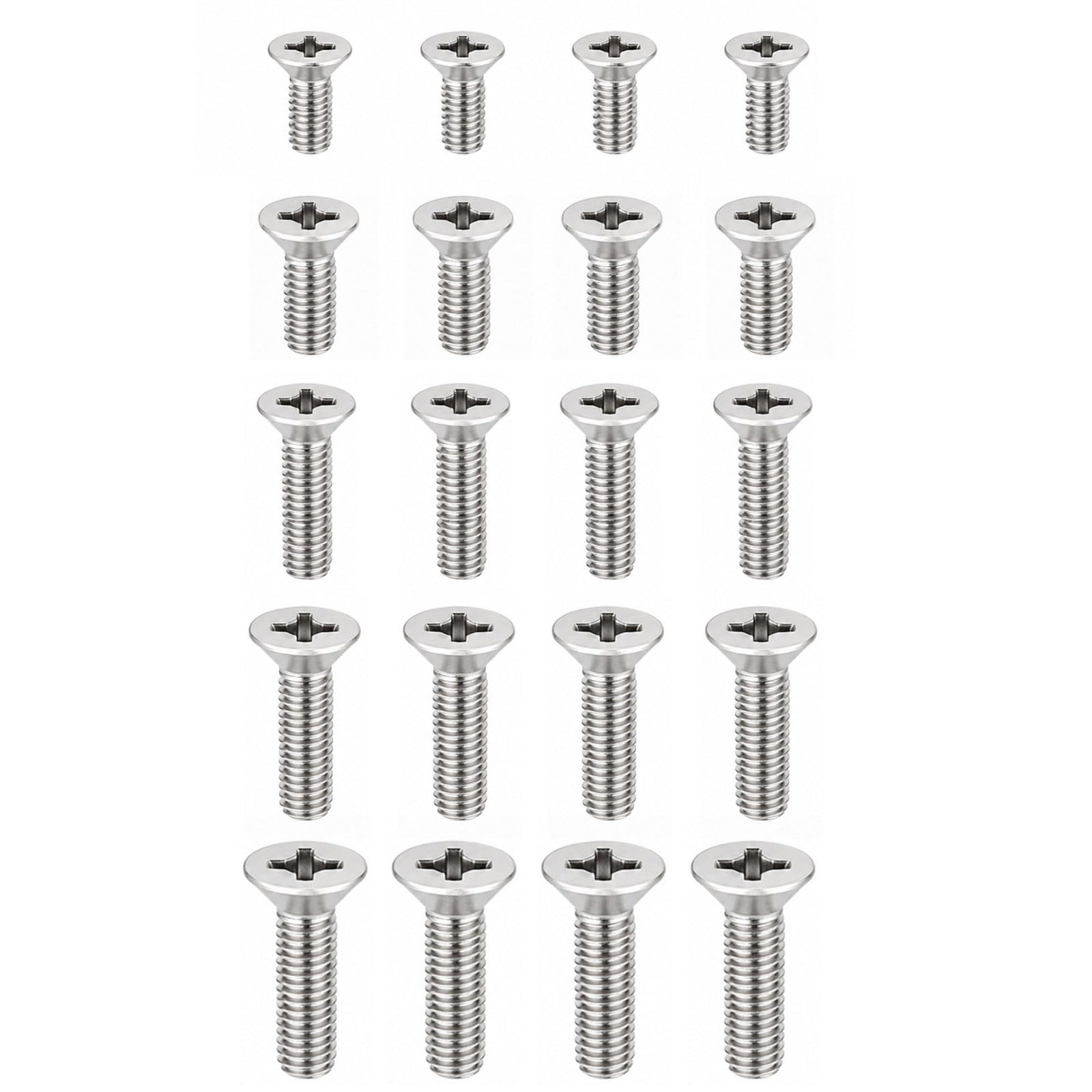 UPVC Door & Window Repair Screw Kit, 20 Pcs M3.5, M4, M5 Stainless Steel Flat Head Screws 8mm & 20mm Grub Screws for Door Handles Latch Keep Plates, Gearboxes, Handle Fixing