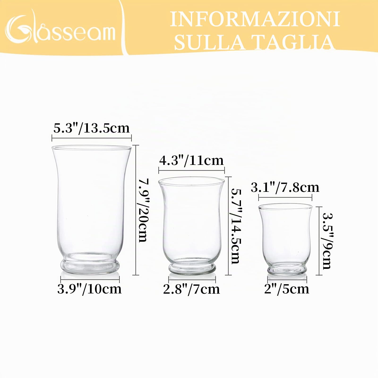 Portacandele Vetro Decorative Moderno: 3 Pz/Set Vaso Interno Shabby Chic Vasetti Per Candele Lunghe Piccole Colonna Galleggianti Votive Tea Light Fiori Tulipani Per Natalizie Matrimonio Centrotavola