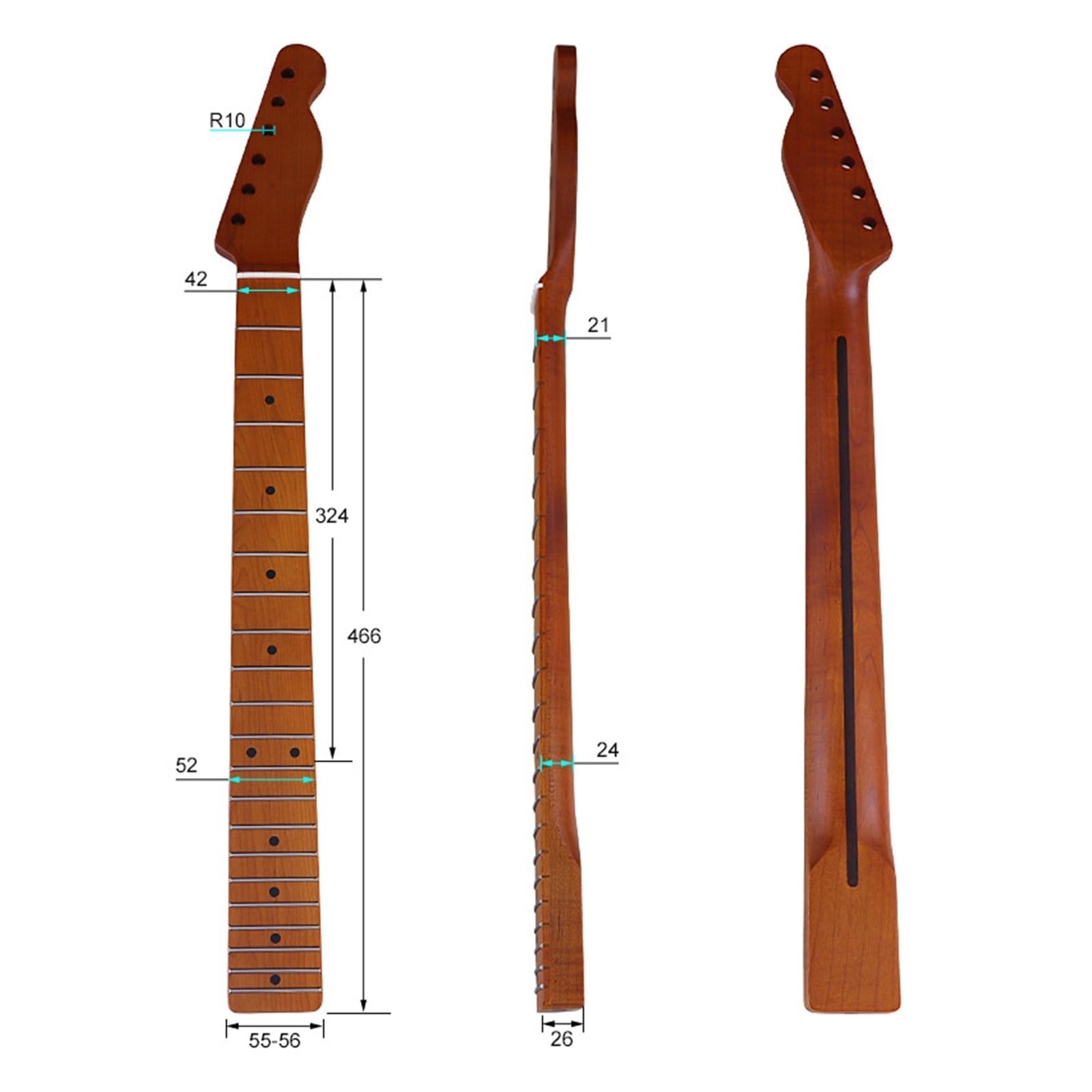 manche de guitare Pièces de rechange pour manche de guitare électrique 21 frettes
