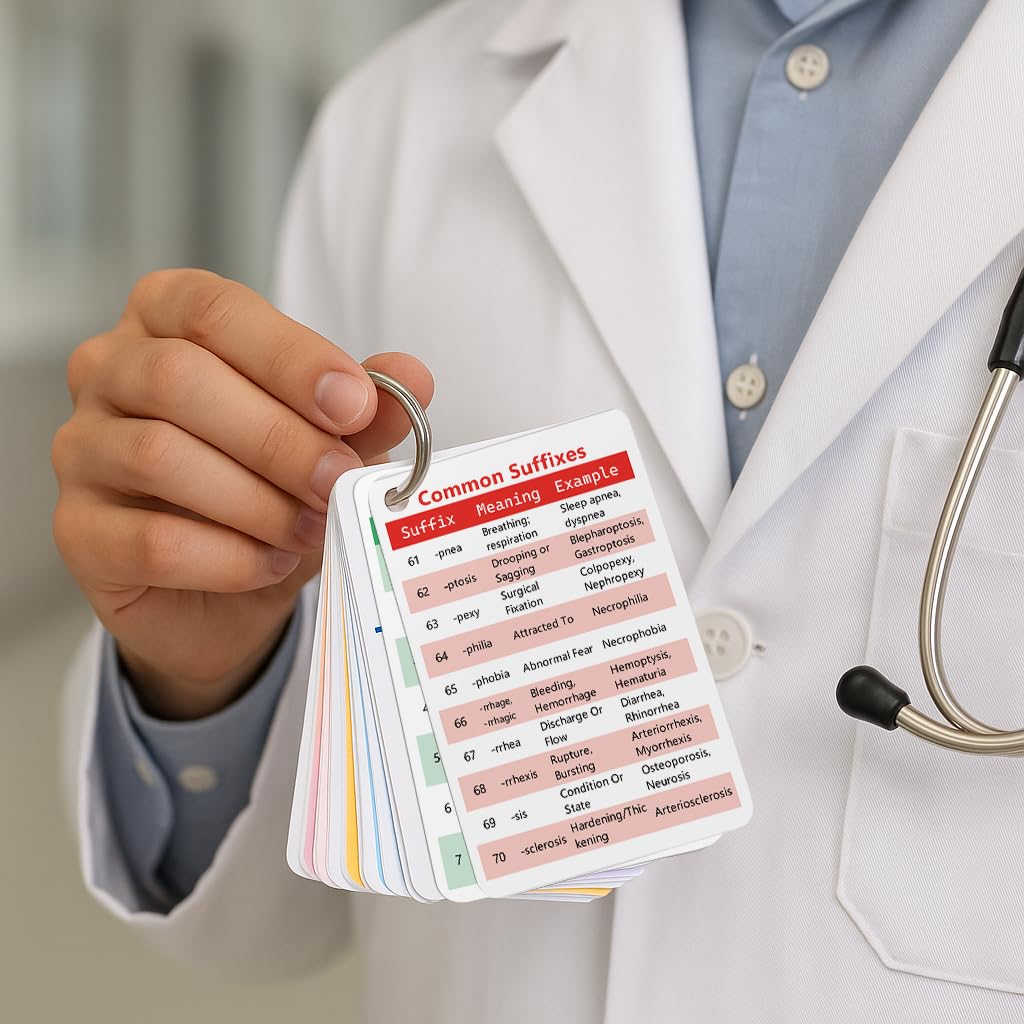 Medical Terminology Flash Cards 2025 - Essential Accessories for Paramedic & Pharmacology Flash Cards | Learn 187 Prefixes & 81 Suffixes with Ease | Nursing School Bundle & LPN Must-Haves - Image 4
