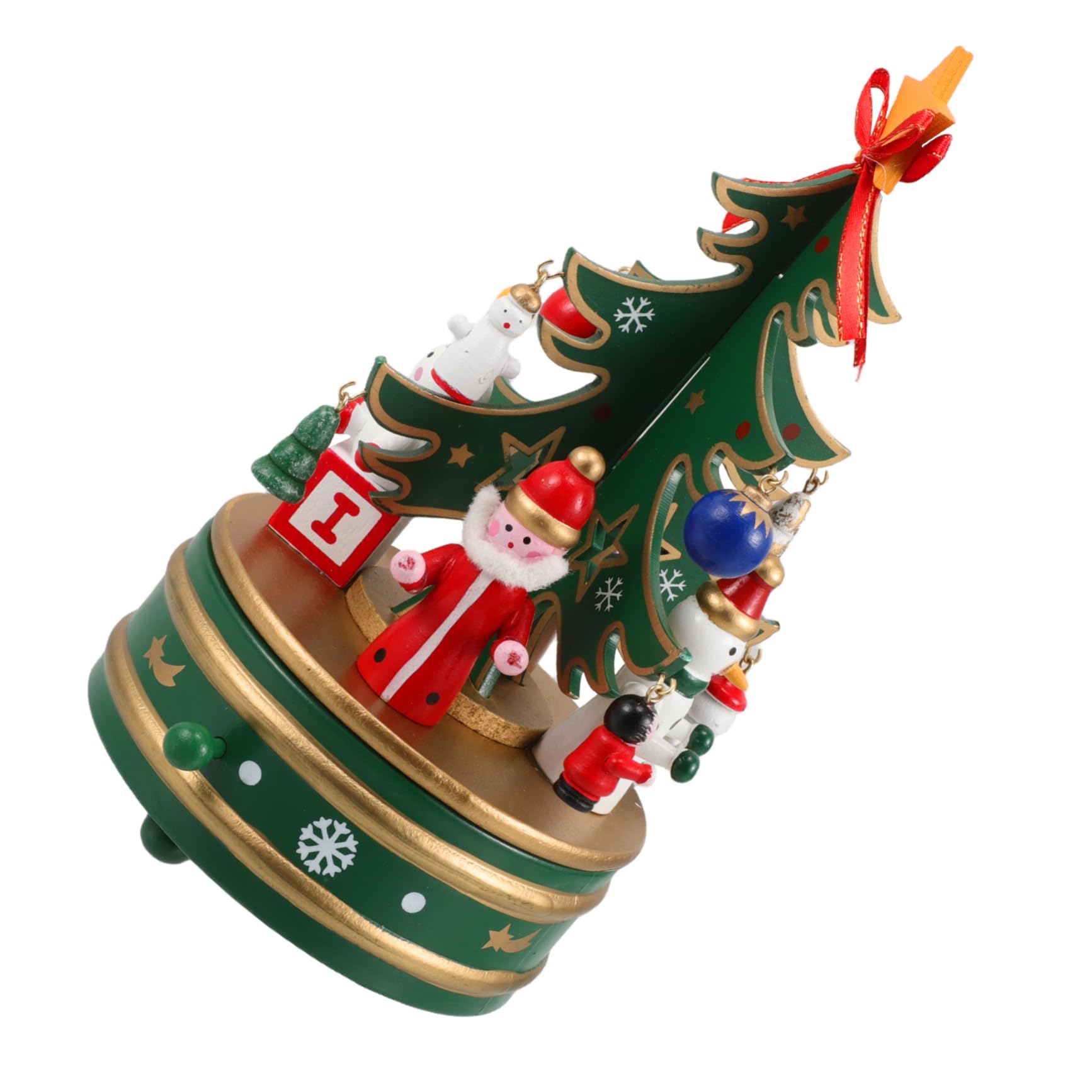 VICASKY Carillon in Legno a Forma di Abete Verde, Musicale e Rotante, Decorazione Natalizia per Regali e Arredare Ambienti dal Design Incantevole Stili Multipli