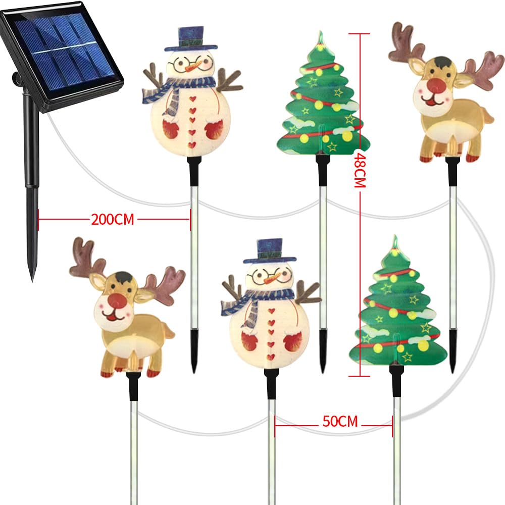 YZYOE 6 Pack LED Outdoor Solar Ground Inserted Christmas Decorative Lights - Image 4