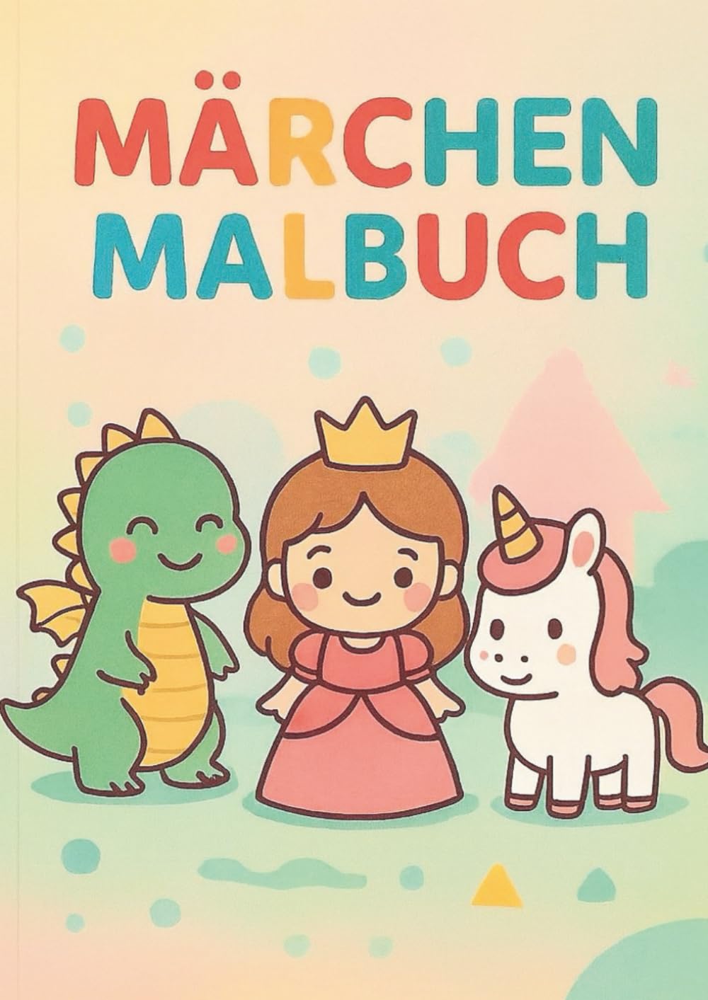 Märchenwelt Malbuch: Prinzessin & Einhorn Malbuch – zauberhafte Ausmalbilder mit Schloss & Tieren für Kinder ab 3