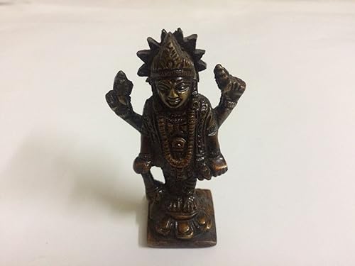 Coleccionable de latón cifras Señor Vishnu Dios Hindú Idol Escultura templo regalo de decoración para el hogar
