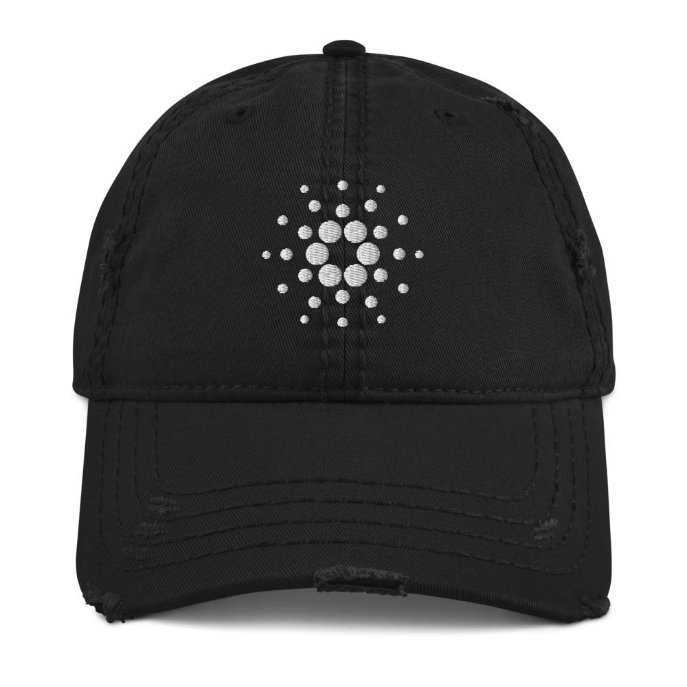 Hogue WS LLC Cardano Hat (Embroidered Distressed Dad Cap) ADA Crypto