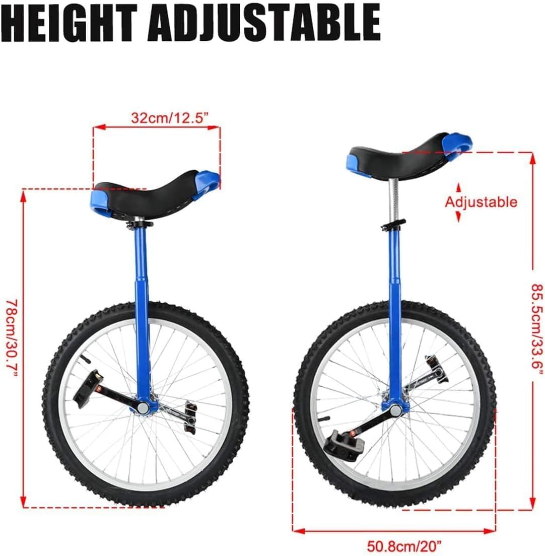 16/18/20/24" Wheel Trainer Unicycle Height Adjustable Skidproof Mountain Tire Balance Cycling Exercise, With Unicycle Stand, Wheel Unicycle