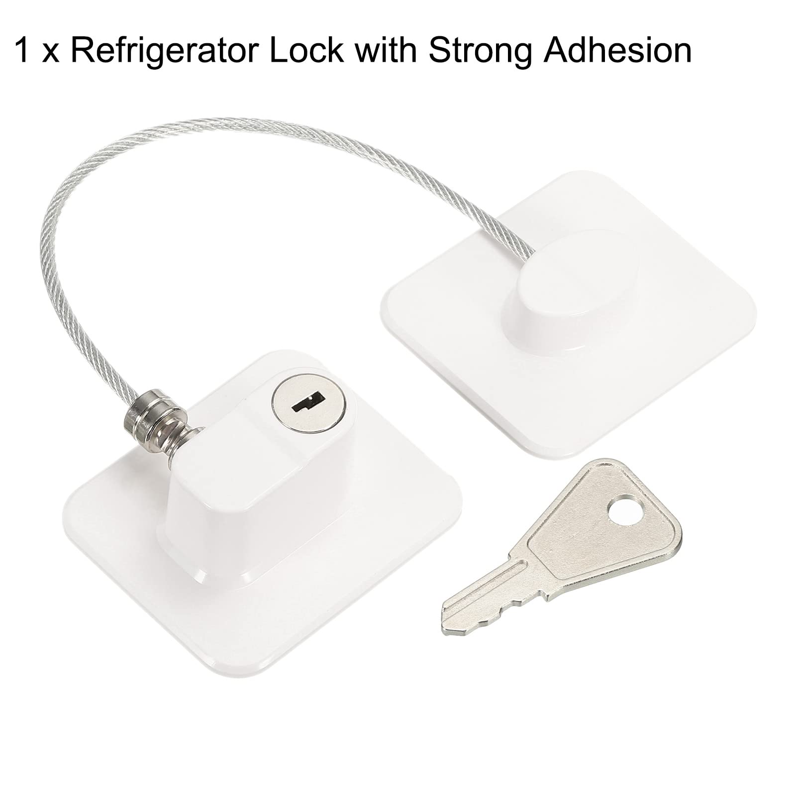 Amazon | uxcell 粘性冷蔵庫ロック ドアロック 鍵 長方形 170mmワイヤ