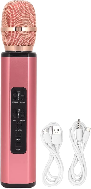 Sorandy K6 Bluetooth Karaoke Mikrofon Hangszóróval, Vezeték Nélküli, Rózsaszín