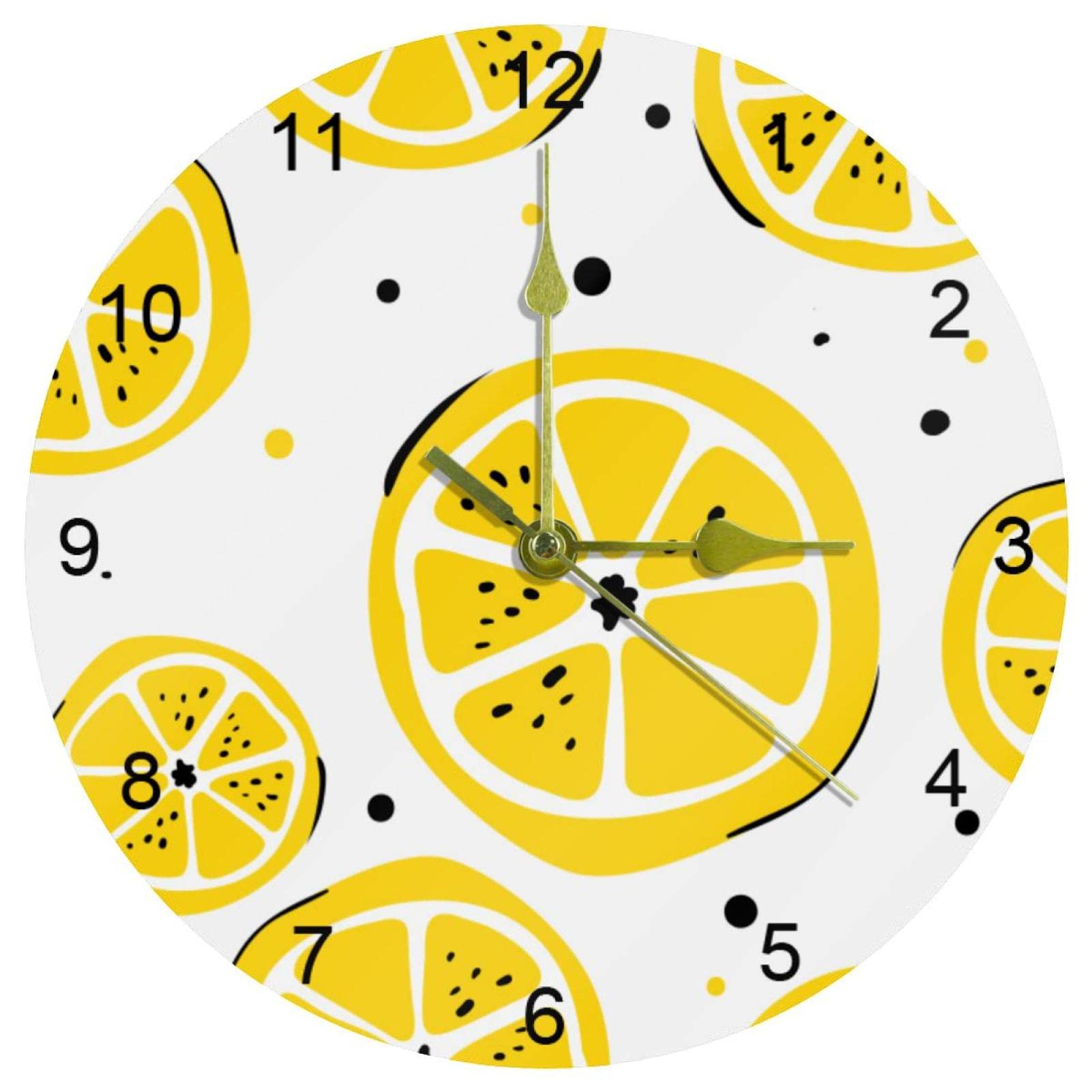 Horloge murale jaune facile à lire pour en finir avec le tic-tac stressant