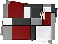 Vista 10 de Independence Day - Juego de 4 manteles individuales para mesa de comedor, juego de 4 manteles individuales de algodón y lino con bolsillo, mesa