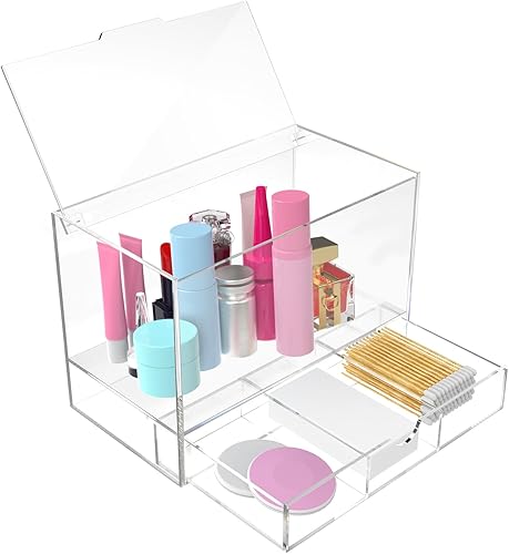 Miniatura 10 de ClearContainer - Soporte para hojas de secadora, caja acrílica, dispensador de hojas con tapa portátil con bisagras para bolas de secadora, cápsulas