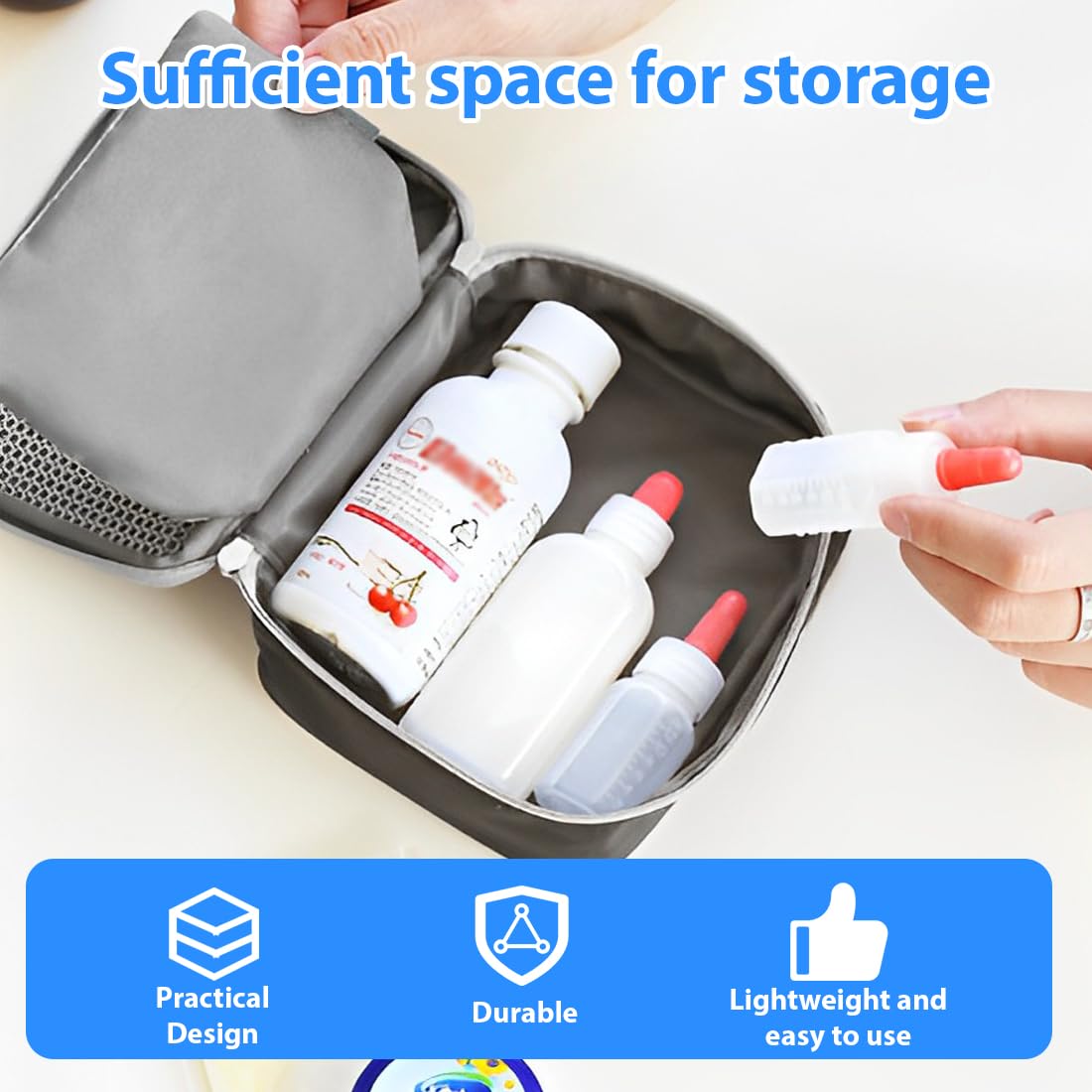 IKOPFLN 1 PCS Kit de Primeros Auxilios vacío, Kit de Primeros Auxilios para Viajar, Set de Primeros Auxilios para Actividades al Aire Libre, Bolsa de Almacenamiento médica, Kit de Emergencia