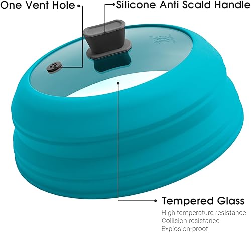 Miniatura 4 de Cubierta de salpicaduras de microondas para alimentos, cubierta plegable de vidrio para microondas, protector de salpicaduras de silicona, apto para