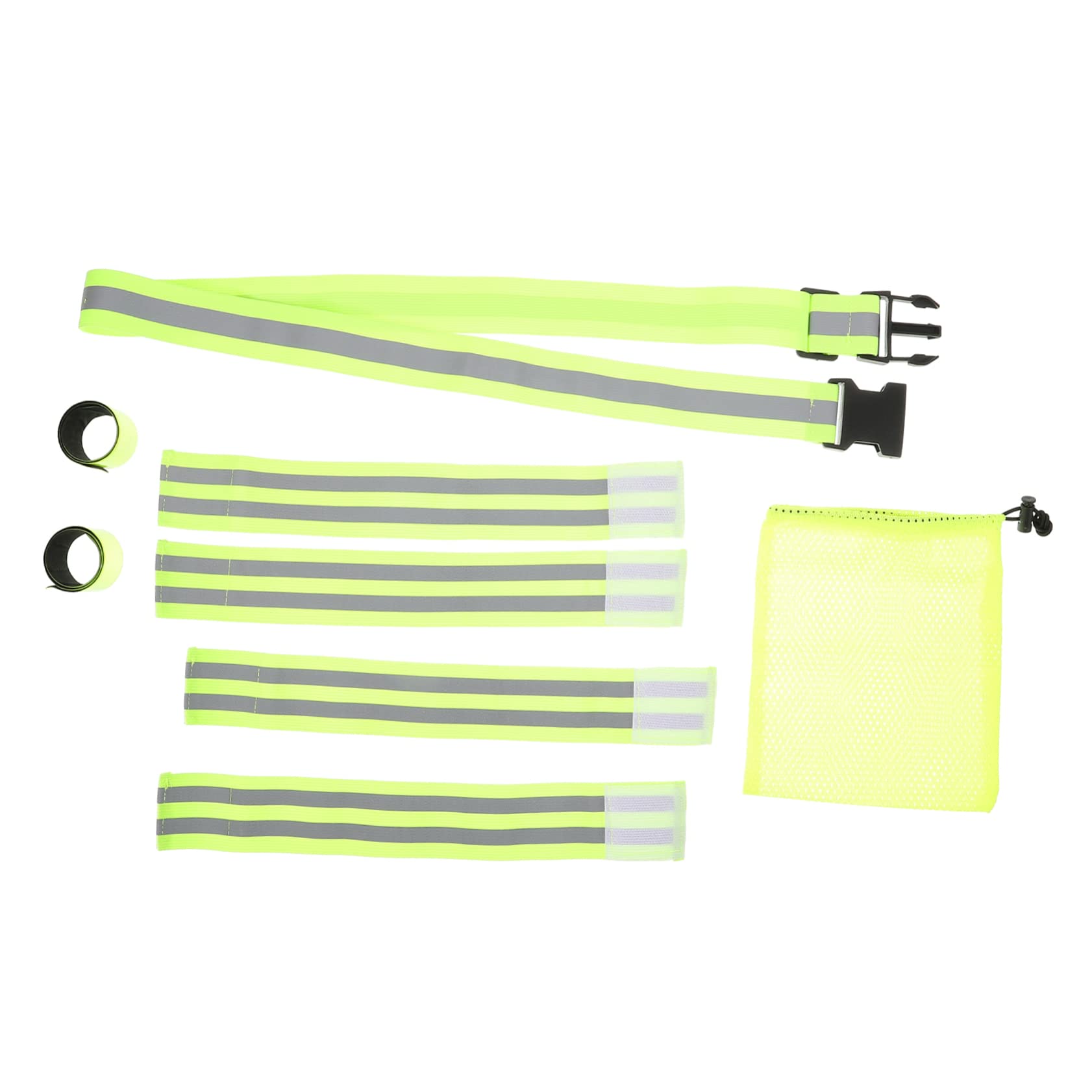 Toyvian Ensemble De Ceinture Réfléchissante Brassard De Course Ceinture De Lampe Ceinture De Course Bandes Réfléchissantes Bracelet Sangle Élastique Green