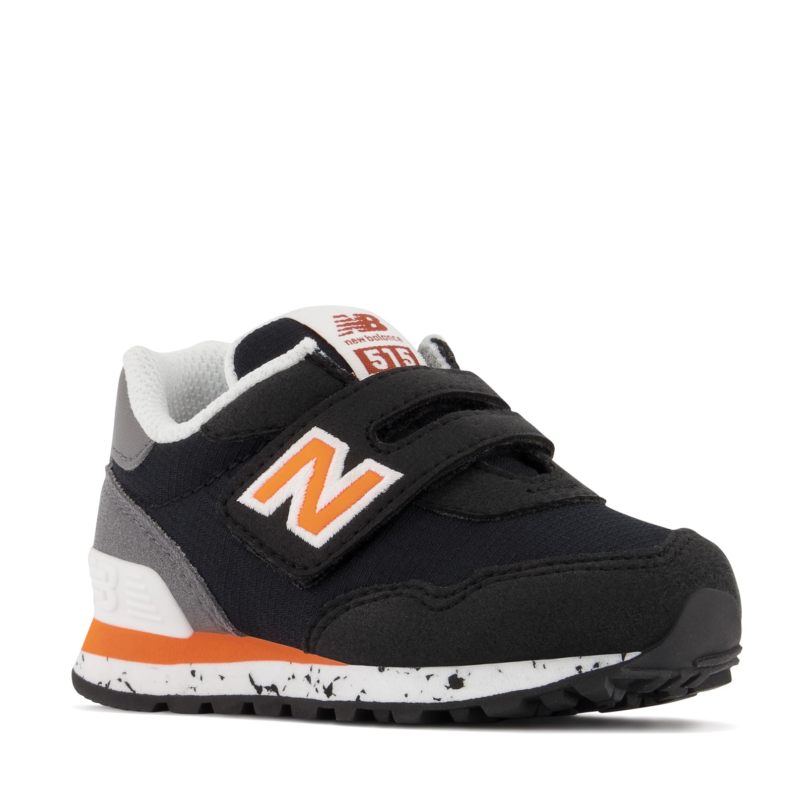 New Balance Kid's 515 V1 Hook and Loop Sneaker, Black/Vibrant Orange, 4 M US Infant (0-12 Months)