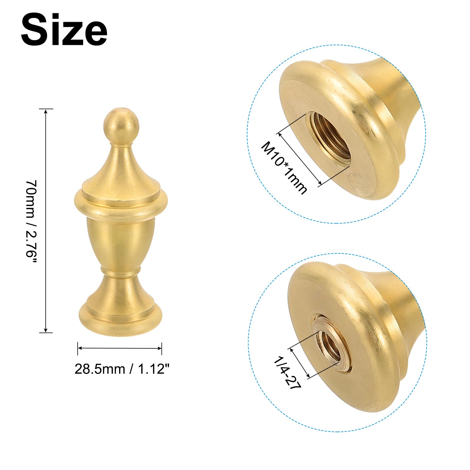 PATIKIL 28.5 x 70mm Lamp Finials Caps Knob - Image 2