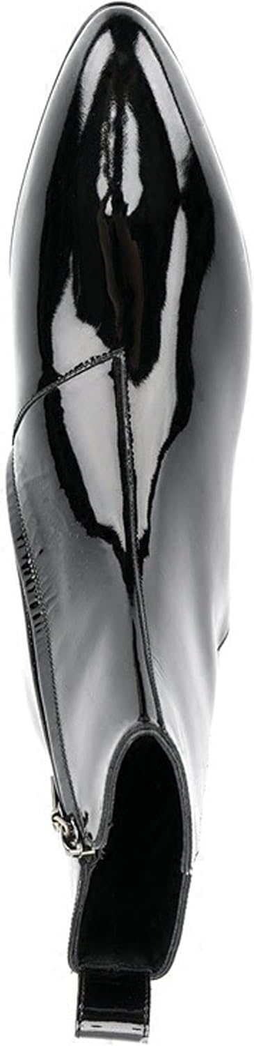 Santimon Men's Black Patent Leather Chelsea Boots - Shiny Dress Causal Ankle Boots with Side Zip, Pointed Toe Fashion Boots for Party, Stage, Prom, Clubwear, and Formal Outfits