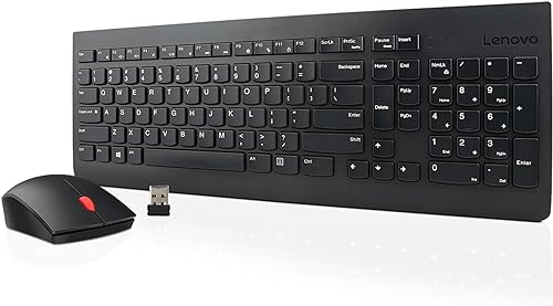 Lenovo Combo de Teclado y Ratón Inalámbricos 510, receptor USB Nano de 2.4 GHz, tamaño completo, diseño de teclas tipo isla, mano izquierda o