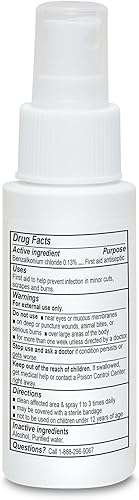 Miniatura 5 de Globe Paquete de 3 aerosoles antisépticos de primeros auxilios, limpiador de heridas, cloruro de benzalconio para cortes menores, rasguños y