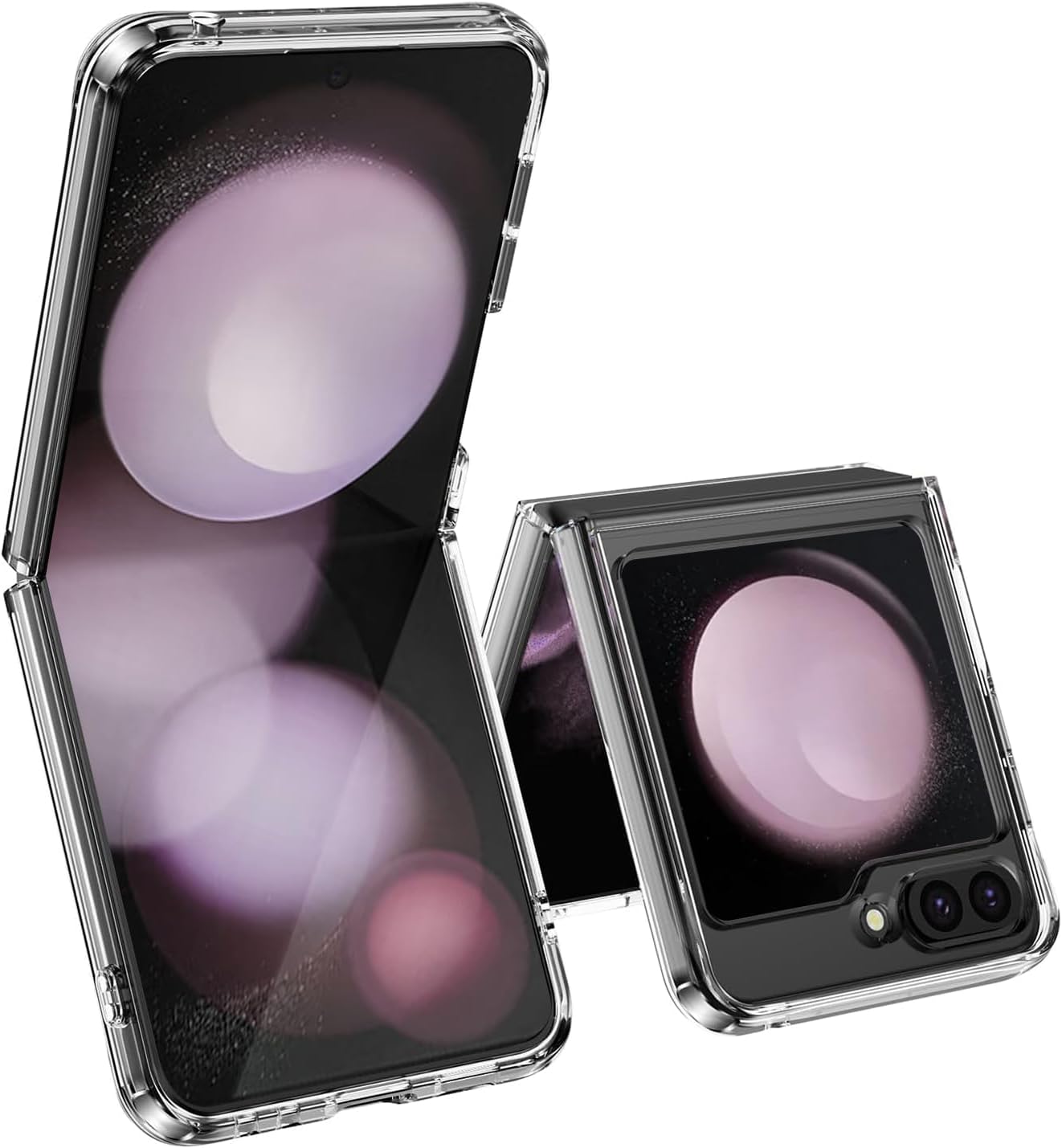 T Tersely Clear Case for Samsung Galaxy Z Flip 5 5G (2023), Ultra Clear, Shockproof Crystal Protection, Hard Case Cover, Anti-Yellowing, Wireless Charging Compatible