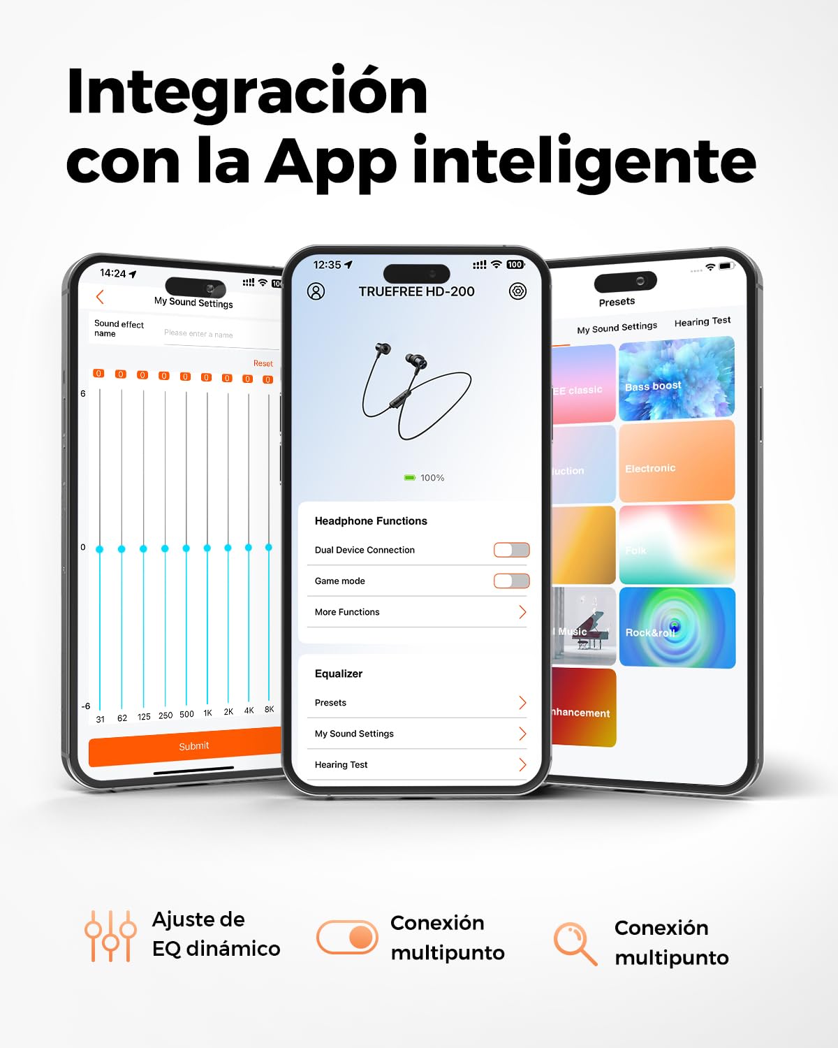 truefree HD-200 Auriculares Inalámbricos Deportivos In-Ear, IP67, 20H | Bluetooth 6.0 Neckband con Micrófono y Control de Cable, Cancelación de Ruido AI, Sonido 360 y Auriculares Magnéticos