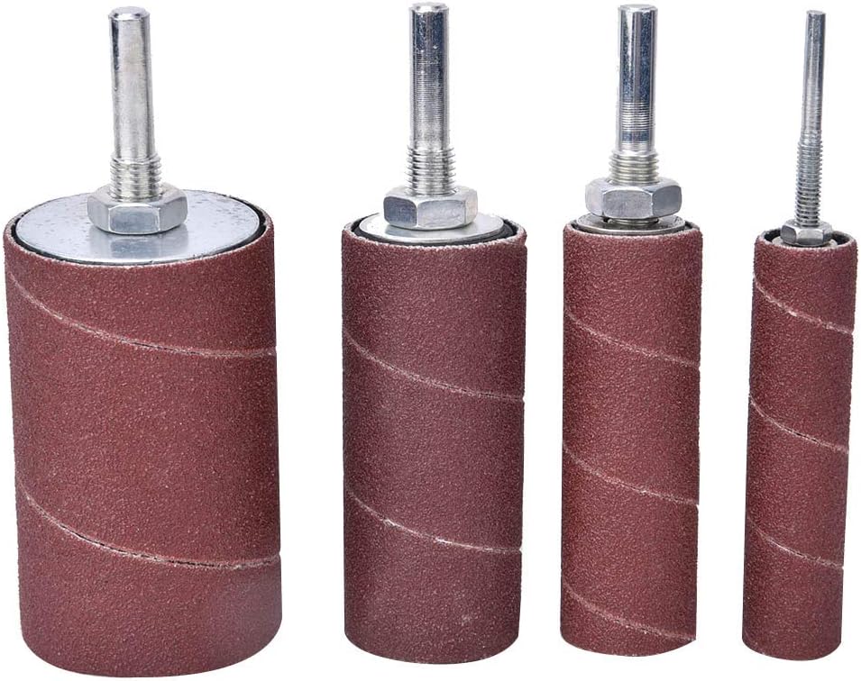 Generic Drum Sander, Sanding Drum Sleeve Kit Drill Press Sanding Kit Metal Wood Polishing Tool Drill Attachment Bit Sander Attachment Woodworking Abrasive Sleeve