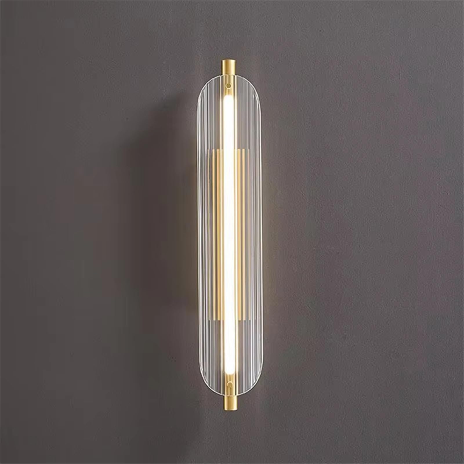 ASerZenith Modern Clear Glass Wall Light Brass Gold For Living Room Bedroom Aisle Restaurant Sconce Copper Gold