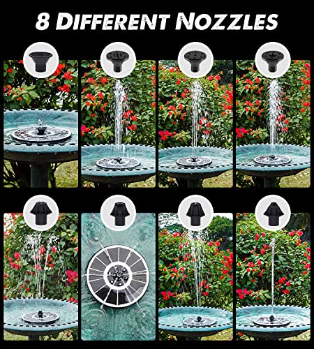 Yzert Solar Fountain Full Glass Panel With 2200 Capacity Battery, 3.5W Floating Solar Bird Bath Fountains With 4 Fixed Rods, Solar Fountain Pump For Bird Bath, Garden, Pond, Pool, Patio(Colorful) #TOP1