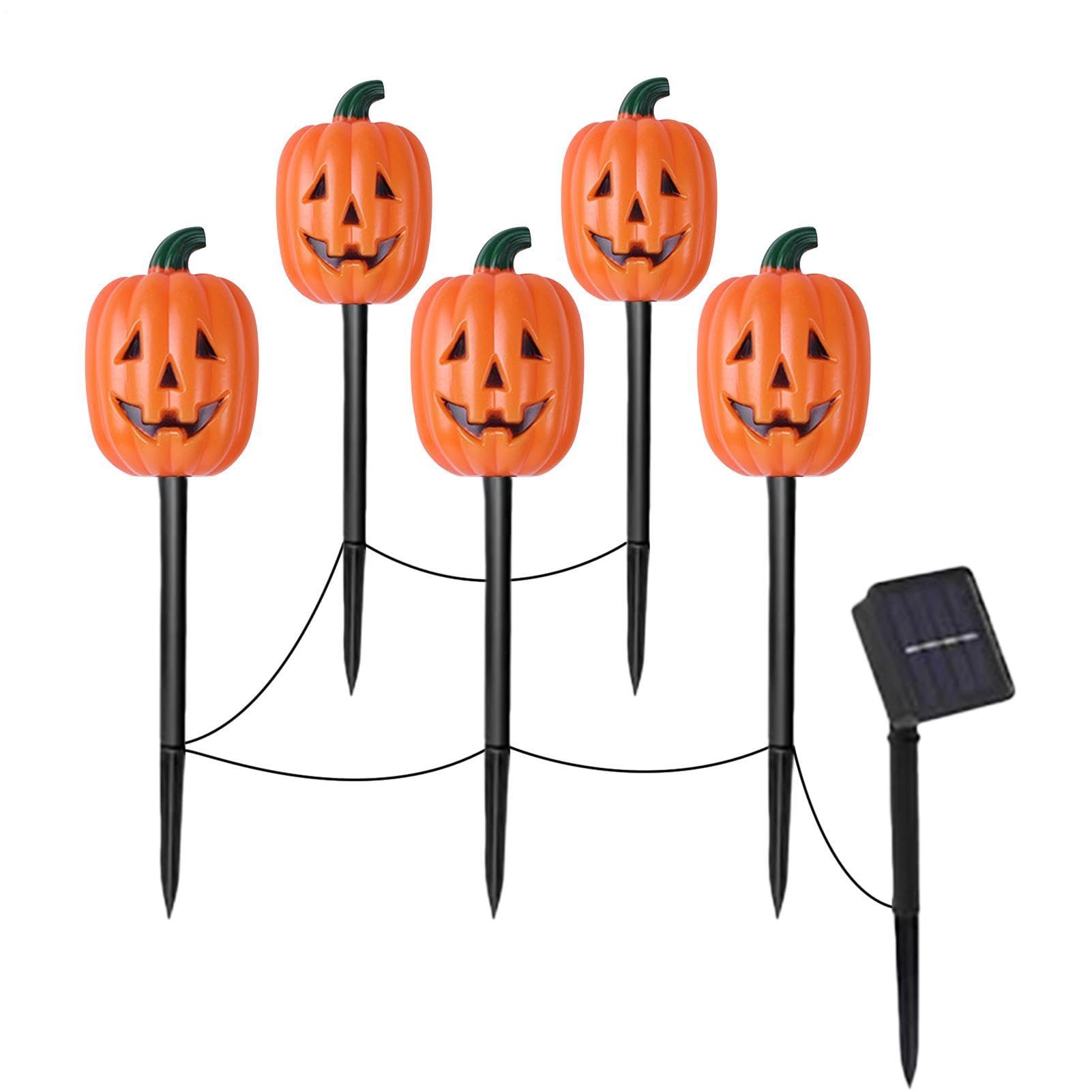 Luces solares de senderos con estaca de calabaza para decoración exterior