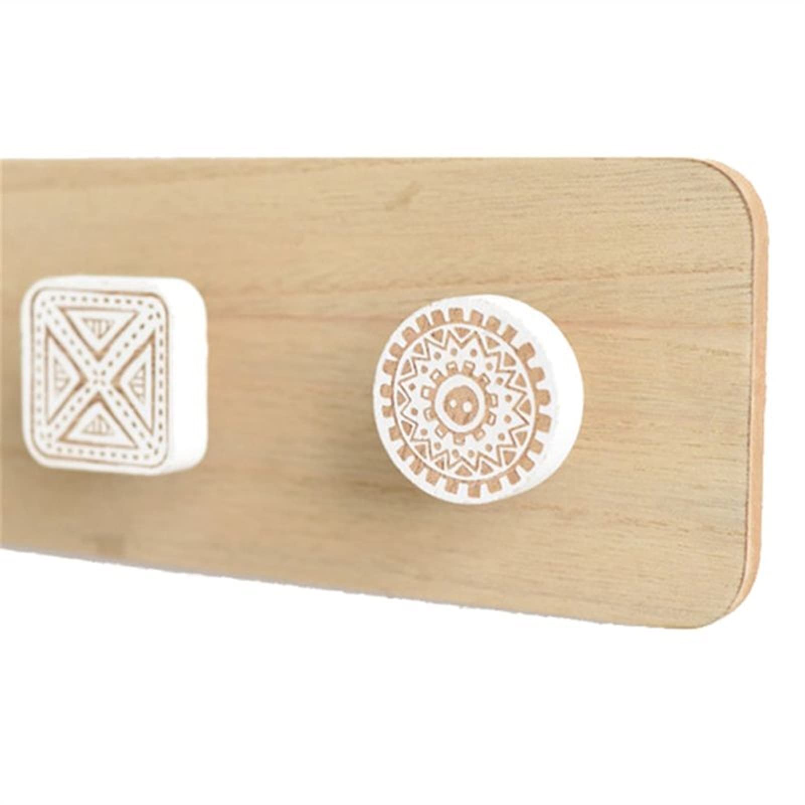 Perchero De Pared Estilo Nórdico De Madera Maciza Con 7 Ganchos - Para Colgar Abrigos, Sombreros O Toallas