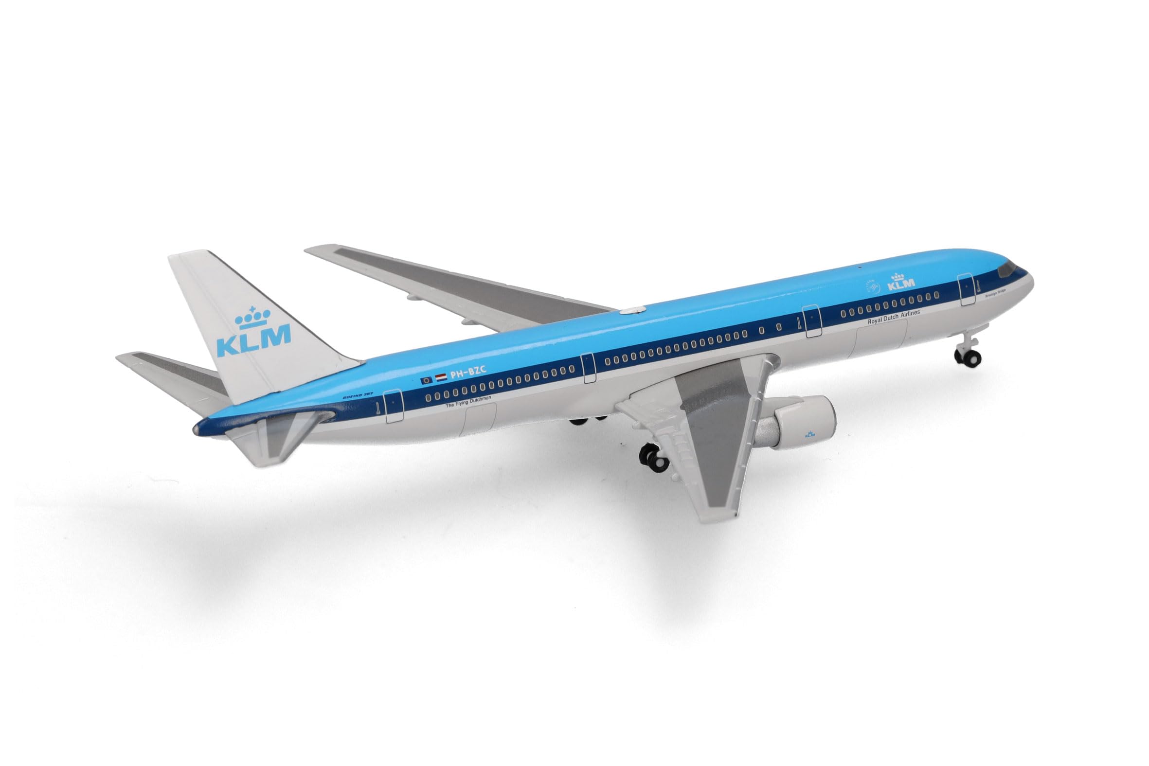 herpa Modelo de Avión KLM Boeing 767-300, Miniatura a Escala 1:500, Pieza de colección, Modelo sin Soporte, Metal