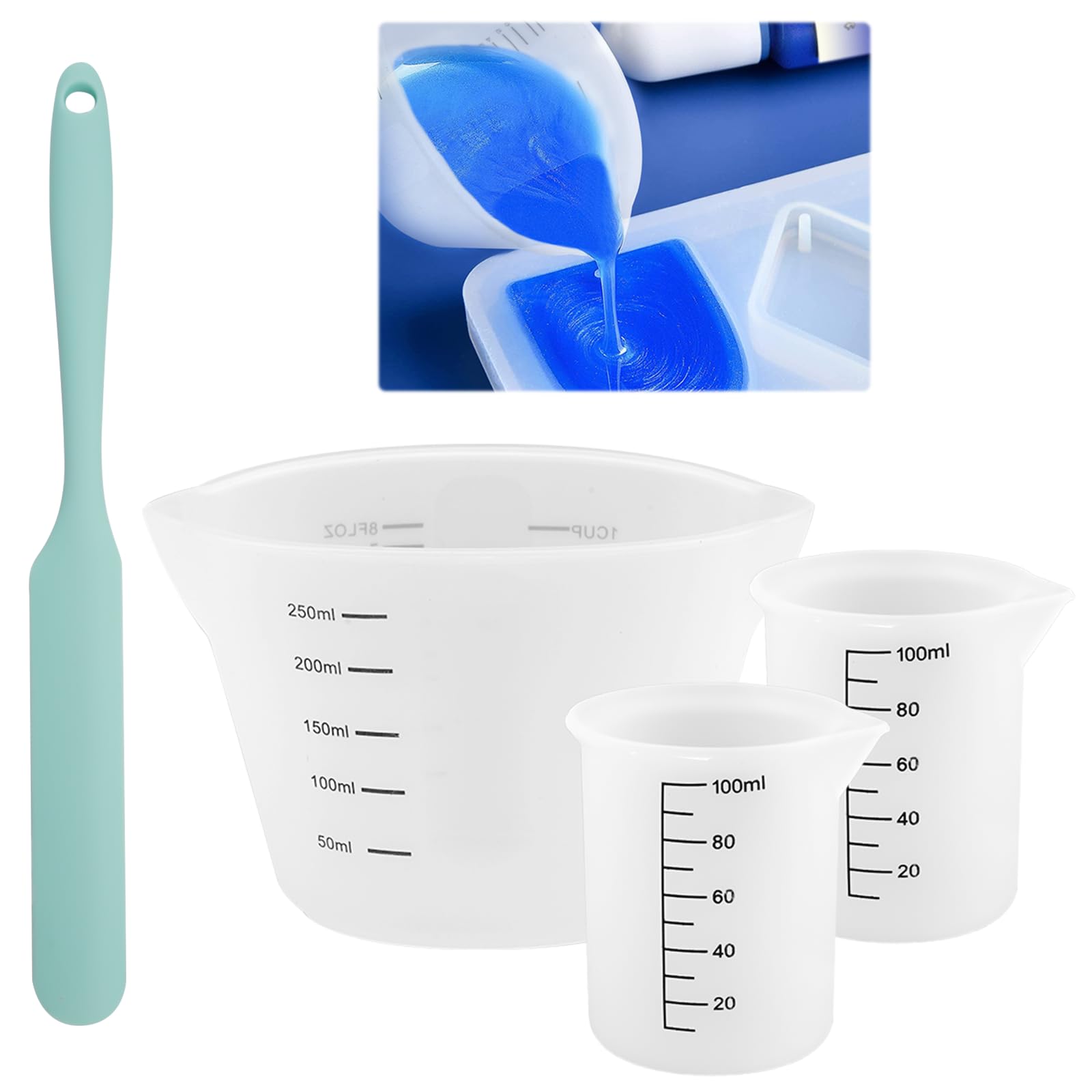 Misurino In Silicone Trasparente 500 Ml – Tazza Graduata Precisa Per Cucina, Latte, Cocktail, Liquidi – Scaletta In Ml, Versatile E Pieghevole
