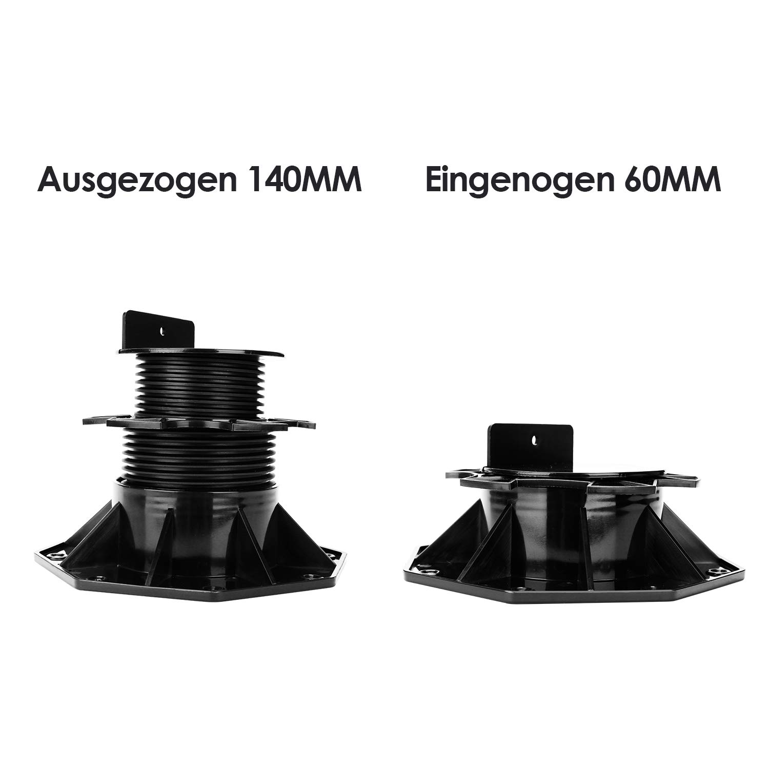 Sonnewelt Łożysko tarasowe z regulacją wysokości, 30 sztuk, do konstrukcji dolnej, regulowane nóżki 60-140 mm, płyty tarasowe, płyty podłogowe, płytki, stoisko targowe, płyty kamienne