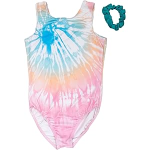 Destira Premium Closed Back Gymnastics Leotards for Girls - Snug Performance Fit (Size Up for Comfort), GIRLS/CHILD Sizes Medium Sugar Rush