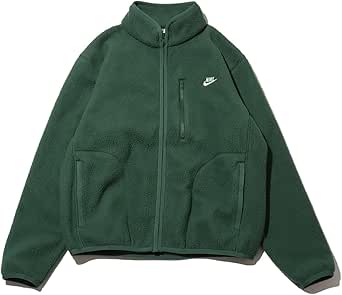 NIKE(ナイキ) スポーツウェア クラブ フリースジャケット FZ0889 HO24 ジム 筋トレ フィットネス トレーニング アウター もこもこ フルジップ 長袖 緑 ロゴ 暖か ポケット カジュアル 防寒 ゆったり メンズ 国内正規品