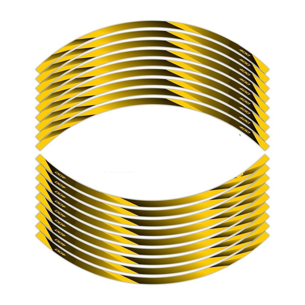 Hub Decals Rim for NINJA300 EX300 NINJA400 EX400 Motorcycle 17 Inch Front Rear Decal Hub Reflective Rim Stickers Stripe Tape(Yellow22)