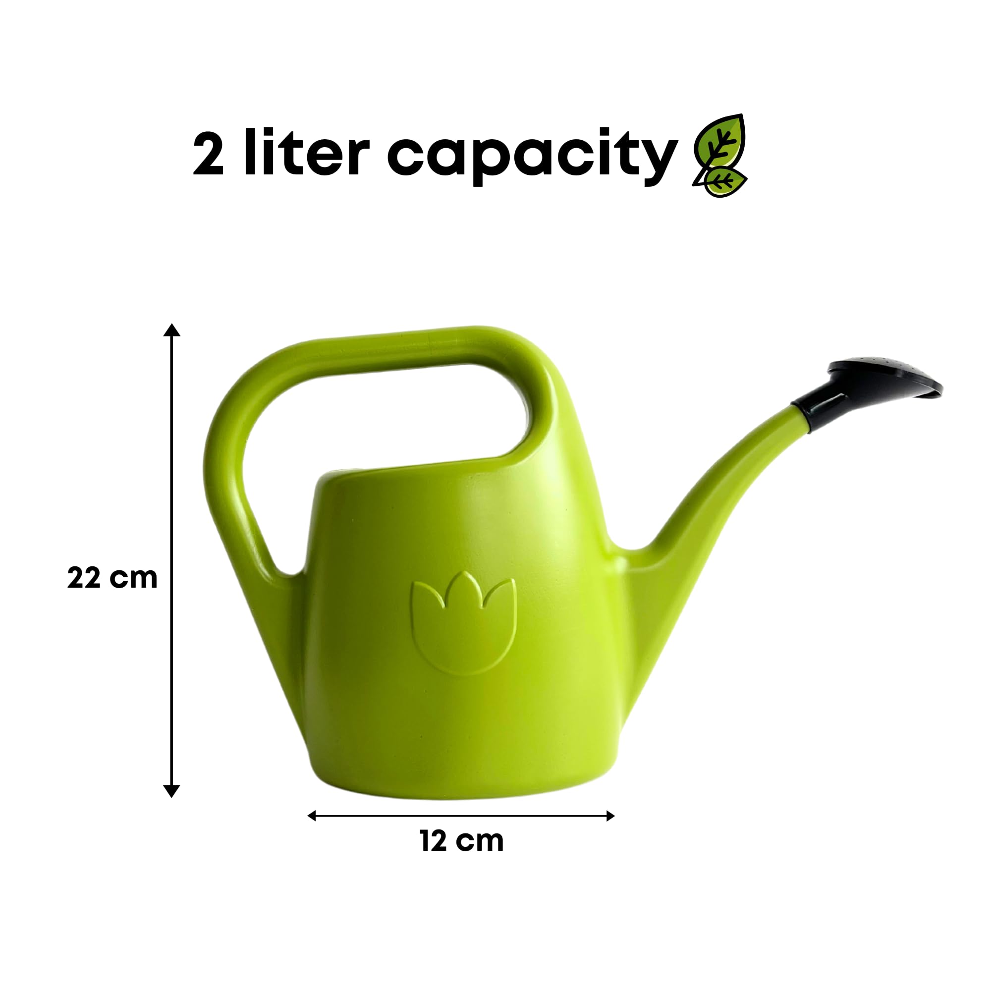 Watering Can Eva 2 Litres - Small Watering Can for Indoor and Outdoor Plants - Plastic House Plant Water Can, Light Green - Image 4