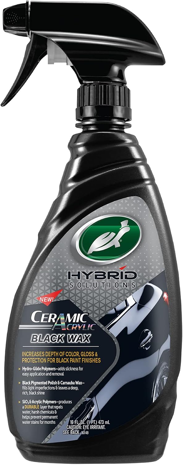Turtle Wax 53447 Hybrid Solutions Ceramic Acrylic Black Spray Wax Formulated for Black Car Paint, Fills Scratches and Swirl Marks, Provides Water Repellency, Lasting Protection and Shine, 16 oz