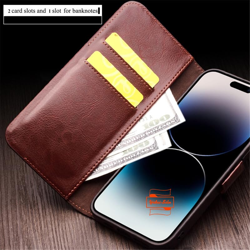 Etui na telefon iPhone 15 Plus z prawdziwej skóry, zamknięcie na magnes, funkcja stojaka, kieszeń na karty - skóra bydlęca etui ochronne odporne na uderzenia etui na telefon komórkowy Flip