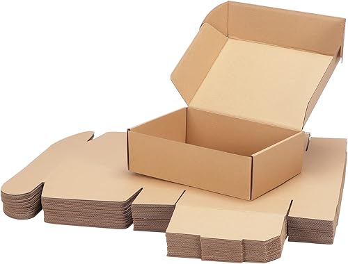 Miniatura 24 de PHAREGE Cajas de envío de 11 x 8 x 2 pulgadas a granel, paquete de 25 cajas de envío marrones, con bloqueo de pestaña para embalaje de pequeñas