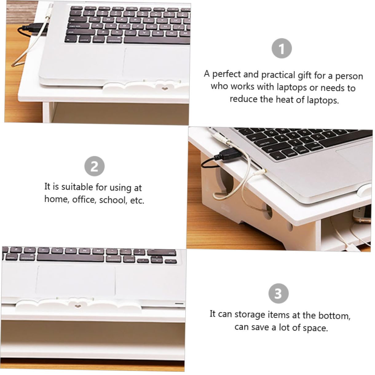 Holibanna 1 Pieza Soporte para Laptop Rack de Enfriamiento Silencioso Organizador de Escritorio para Computadora Portátil Diseño Multi Almacenamiento Compatible con Varios de Laptops