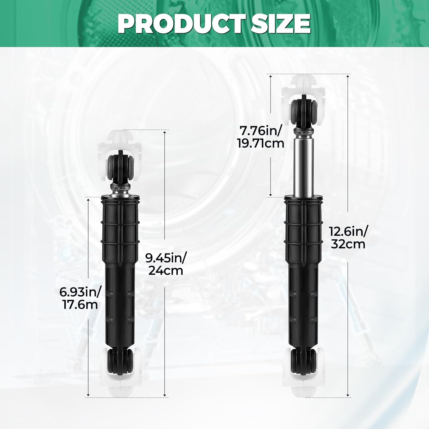 4PCS W11415987 Washer Shock Absorbers Compatible with Maytag fit for Washing Machine, Replaces WPW10261492, WPW10312625, 4958120, AP6980109, PD00056319