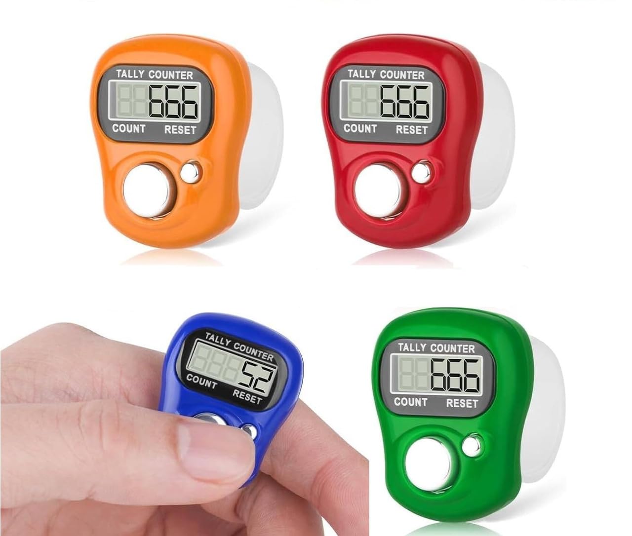 Digital Finger Counter | with Adjustable Strap, LCD Display & Reset Button | Portable Mantra Japa Counter for Chanting, Cricket Umpire & Various Score Tracking (Multicolor) (Pack of 3)-image-18