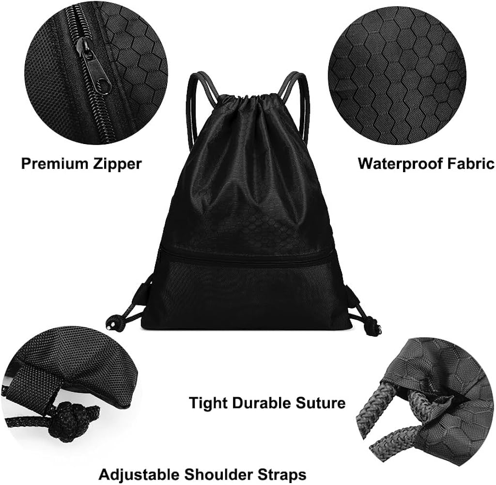 Amazon.com: Muka Nylon Drawstring Backpack Gym Sack Cinch