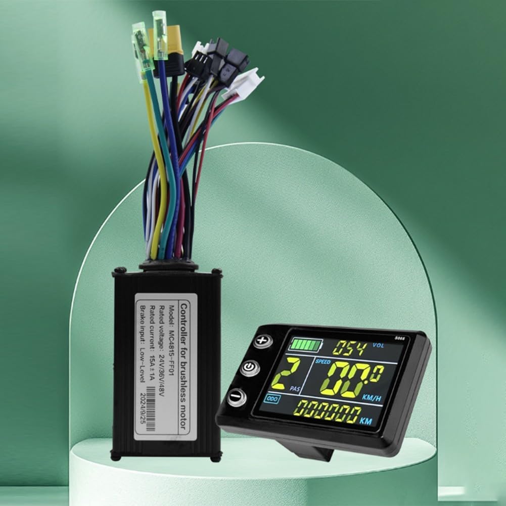 Kit di controllo per bicicletta elettrica 24V/36V/48V 250W con display LCD e acceleratore compatibile con motori 15A