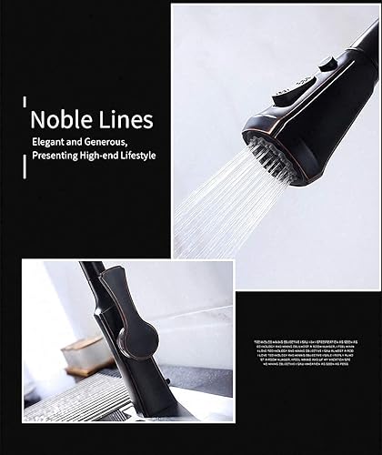 Miniatura 5 de Grifos de cocina grúa dorada cepillada para mezclador de agua de cocina, grifo mezclador de fregadero negro